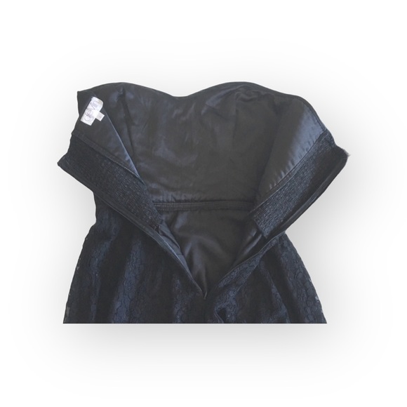 Devlin ᪥ Strapless Bustier Lace Cocktail Mini Dress ᪥ Little Black Dress ᪥ Large - Picture 11 of 16